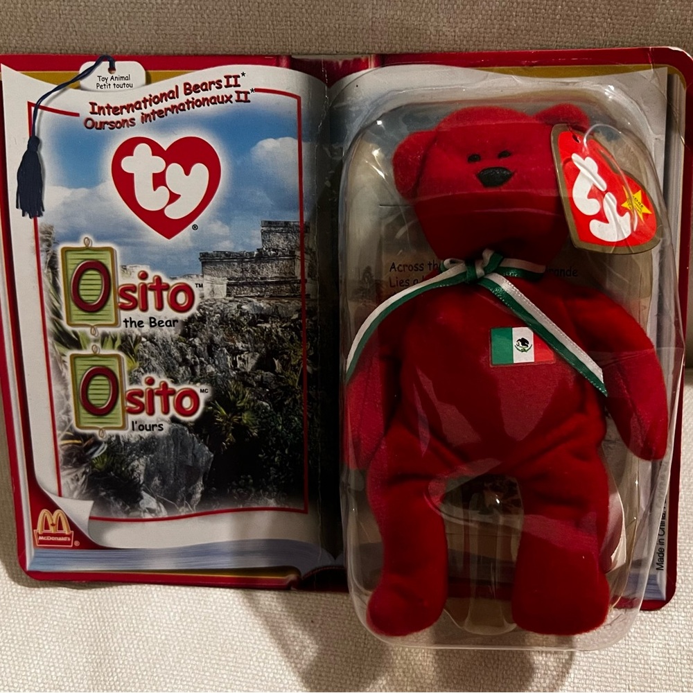 Osito the Bear McDonalds TY International Bears II Teenie Beanie Baby 2000 Rare